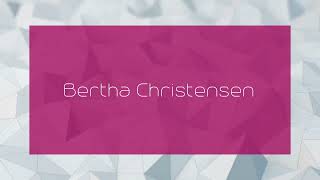 Bertha Christensen  appearance [upl. by Notniv]