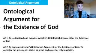 ONTOLOGICAL ARGUMENT A LEVEL RELIGIOUS STUDIES [upl. by Emsmus]