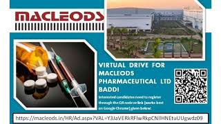 Virtual Drive ITIDiplomaBscAny GraduateBpharmMpharm AT Macleods Pharmaceuticals pharmajob [upl. by Felix]