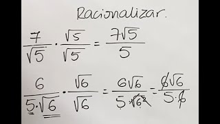 Racionalizar con una raíz cuadrada en el denominador y con un número por una raíz cuadrada [upl. by Margeaux]