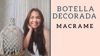 Botella decorada con macrame manualidades faciles con macrame [upl. by Bashuk]