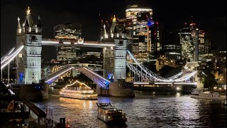 London’s Iconic Tower Bridge  Night View  Dixie Queen  Paddle Steamer  River Thames london uk [upl. by Bunch]