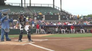 Surprise Daughter throws first pitch to disguised soldier dad at Pelicans game [upl. by Kaia]