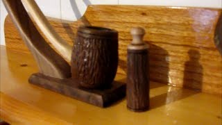 24 Woodturning a Tobacco Pipe Bowl Cleaner [upl. by Thane732]