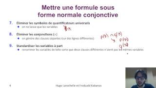 Intelligence Artificielle 66  Logique du premier order  forme normale conjonctive [upl. by Tory]