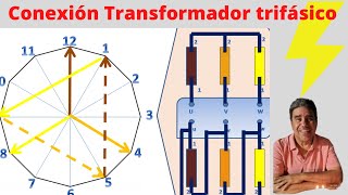 Grupo de Conexión Yd1 e indice Horario Transformadores trifasicos [upl. by Goss]