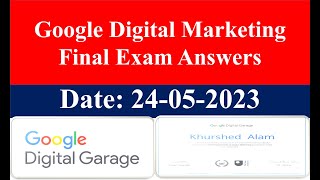 Google digital marketing final exam answers 24052023  Google Digital Garage Final Exam live [upl. by Berlin375]