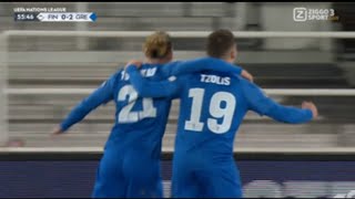 Christos Tzolis Goal Finland vs Greece 02 All Goals and Extended Highlights [upl. by Renrut140]