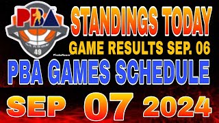 PBA Standings today as of September 6 2024  PBA Game results  Pba schedule September 7 2024 [upl. by Walliw]