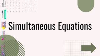 Simultaneous Equations in Mathematics  T Mae [upl. by Aicirtal]