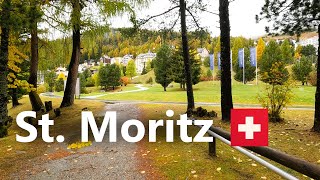 Autumn in St Moritz Switzerland 🇨🇭 4k Walking Tour [upl. by Assedo620]