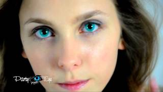 Niebieskie soczewki kolorowe PartyEye A SKY  Blue Color Contact Lenses [upl. by Loise]