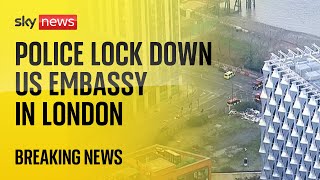 Police lock down the US embassy in London after a loud bang from a controlled explosion [upl. by Daryle610]