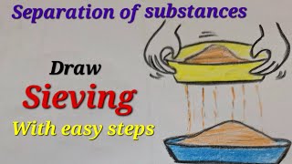 Draw sieving process of separation easyHow to draw sieving process of separation of substances easy [upl. by Wiggins]