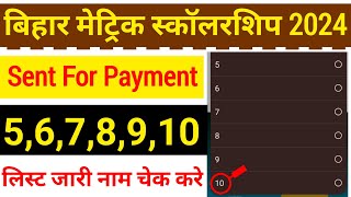 मैट्रिक स्कॉलरशिप 2024 5th to 10th Payment लिस्ट जारी अपना नाम चेक कैसे  10th Scholarship 2024 [upl. by Artied]