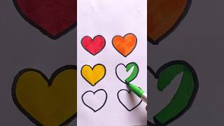 Rainbow 🌈 Heart ❤️ 🧡 💛 💚 💙 💜 Drawing for Kids kidsvideo shorts [upl. by Nylodnewg380]