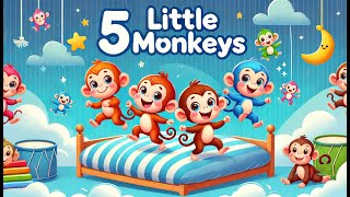 Five Little Monkeys Jumping on the Bed  Children Nursery Rhymes amp Kids Songs [upl. by Huber]