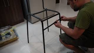 CC for Subtitles Stig Bar Stool with Back Rest from Ikea Assembling video Fixa 36V [upl. by Ayram]