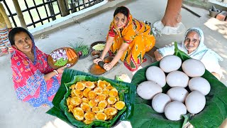 কলাপাতায় সেরা স্বাদের দেশি মুরগির ডিম্ ভাজা  Bengali famous country egg fry  anda fry recipe [upl. by Nyltyak]