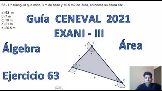 EXANI III 2021 Pensamiento Matemático Ejercicio 63 [upl. by Aruol715]