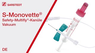 Blutentnahme Vakuum mit der SMonovette® EU Farbcode und SafetyMultifly®Kanüle [upl. by Ninon]