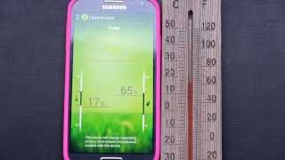 App Thermometer no internet Android SHealth Samsung Galaxy S4 temperature and humidity sensor [upl. by Atiekan717]