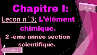 Chapitre 1Modèle simple de latome Leçon3 Lélément chimique [upl. by Lilas6]