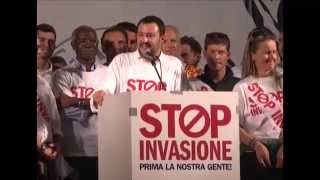 STOP INVASIONE  INTERVENTO DI MATTEO SALVINI MILANO 18102014 [upl. by Inafetse]