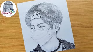 Easy way to draw BTS Kpop  How to draw BTS Kpop for beginners  Pencil sketch  Drawing Tutorial [upl. by Boatwright768]