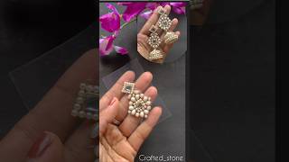 Diy kundan jhumka earrings🤍😍 handmadediytutorialshorts handmadeearringsearrings youtubeshorts [upl. by Sybilla]