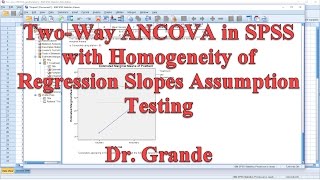 TwoWay ANCOVA in SPSS with Testing the Homogeneity of Regression Slopes Assumption [upl. by Arytahs]