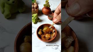 🤤MINIATURE ALOO KACH RECIPE🤤 mini miniature miniaturekitchen miniclay viraltrending ytshorts [upl. by Melitta]