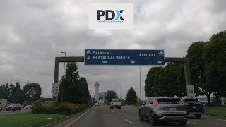 ⁴ᴷ⁶⁰ Driving Portland OR NE Airport Way from Holman Street to PDX Airport Rental Car Center [upl. by Brandais]