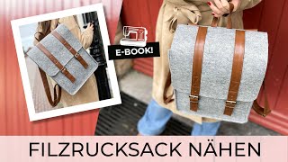 Filzrucksack nähen ♥ Ebook Filzrucksack TONI  Stoffe Hemmers [upl. by Ahseinar989]