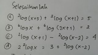 Pembahasan Soal Persamaan LOGARITMA part2  Matematika SMA [upl. by Rosy]