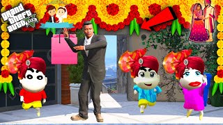 GTA 5  Franklin amp Shinchan Shopping For Shinchan Wedding in GTA 5  JSS GAMER [upl. by Bartolemo519]