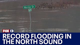 Residents sandbagging in Stanwood after recordhigh flooding  FOX 13 Seattle [upl. by Mcgaw595]