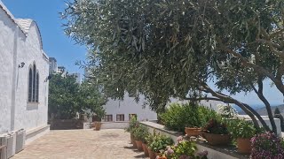 Patmos Greece  Medieval Town of Chora Windmills Monastery etc [upl. by Refinnaj]