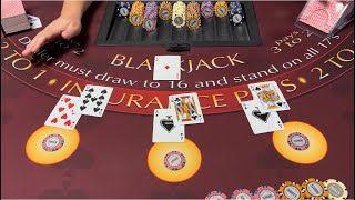 Blackjack  100000 Buy In  AMAZING High Limit Room Session Double Blackjack amp Over 300k Win [upl. by Gordie92]