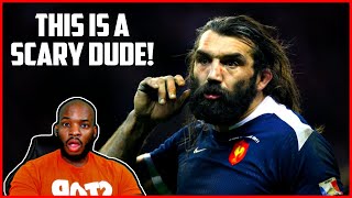 AMERICAN REACTS TO Sébastien Chabal  Rugbys Hardest Ever Hitter [upl. by Milissa]