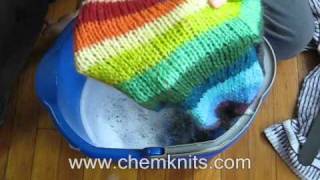 UNCUT How to Felt your knitting by hand  In a Bucket EXTENDED VERSION [upl. by Dirgni414]