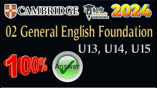 02General English FoundationU13U14U15💯📝👍AnswersCambridgenaanmudhalvan 2024 Answers dotcom [upl. by Na]