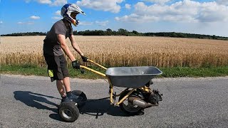 Brouette motorisé  moteur de scooter 50cc du délire [upl. by Aslehc]