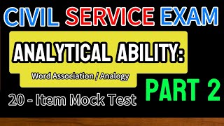 2024 CIVIL SERVICE EXAM l Analytical Ability Word Association Mock Test Part 2 [upl. by Chavey]