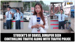 STUDENTS OF DBHSS DIMAPUR SEEN CONTROLLING TRAFFIC ALONG WITH TRAFFIC POLICE [upl. by Llezniuq]