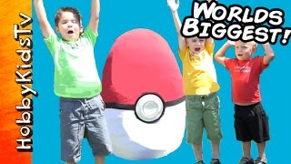 Giant Pokemon Themed Surprise Egg by HobbyKidsTV [upl. by Noslien]