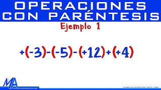 Operaciones con paréntesis  Suma y resta  Ejemplo 1 [upl. by Arada]