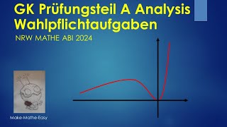 GK Prüfungsteil A Mathe Abi Klausur NRW 2024 Wahlpflichtaufgaben Analysis [upl. by Beasley982]