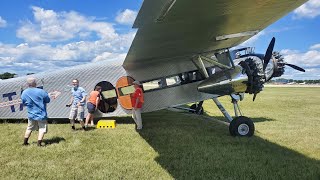 Ford Trimotor Airplane Ride EXCLUSIVE Osh 22 [upl. by Lorrimer]