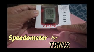 CATEYE VELO 7  SPEEDOMETER  INITIAL REVIEW  TUTORIAL  TRINX STRIKER K026 [upl. by Koren]